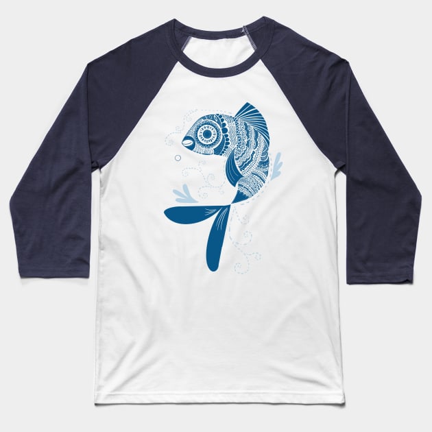 Fish Baseball T-Shirt by BeanstalkPrints